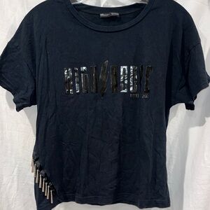 zara t-shirt with side metal detail